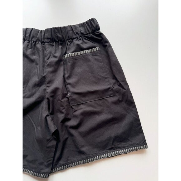 NWT WORTH x GOODWILL Repurposed Picnic Black Blanket Stitch Shorts, Size XL - Picture 7 of 14